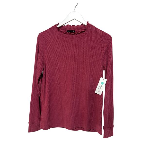 Pink Clover Top Womens Large Long Sleeve Mock Neck Ribbed Stitch Fix Mauve NEW - Picture 1 of 11